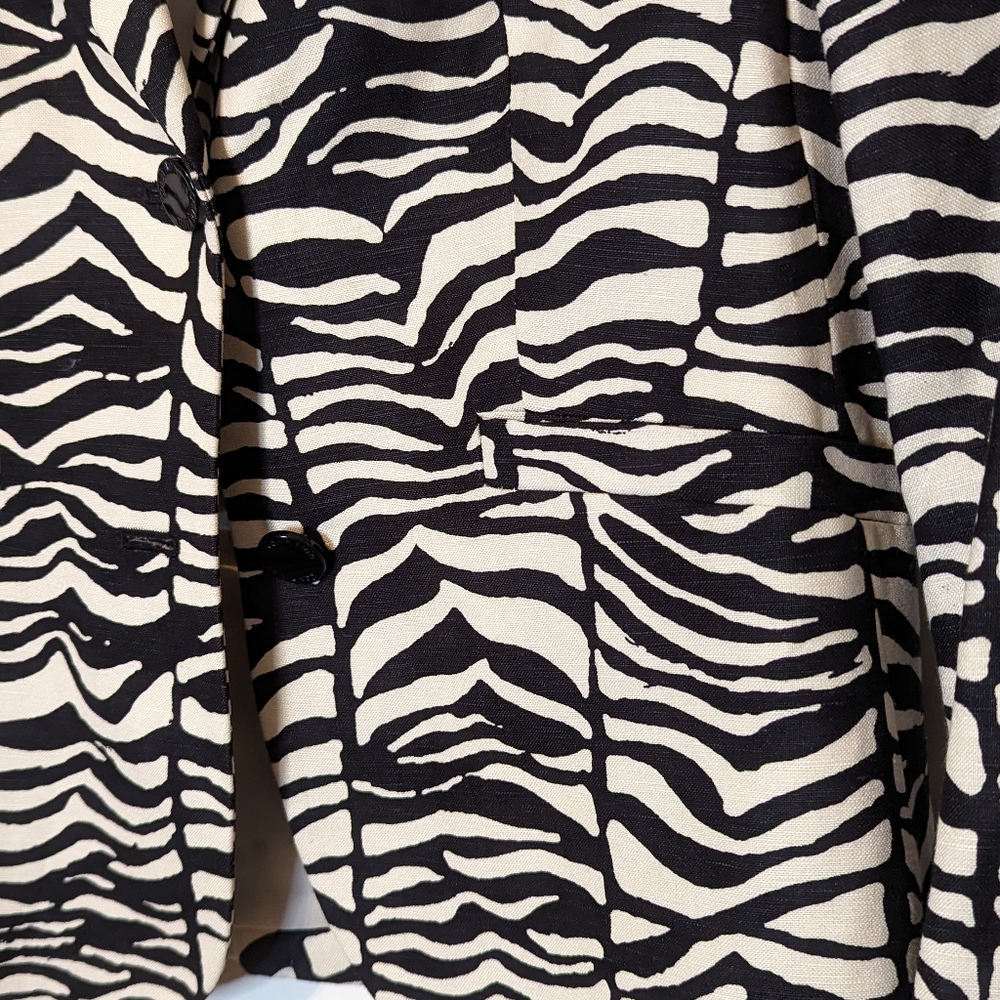 CK Cream Black Print Blazer - Picture 4 of 5